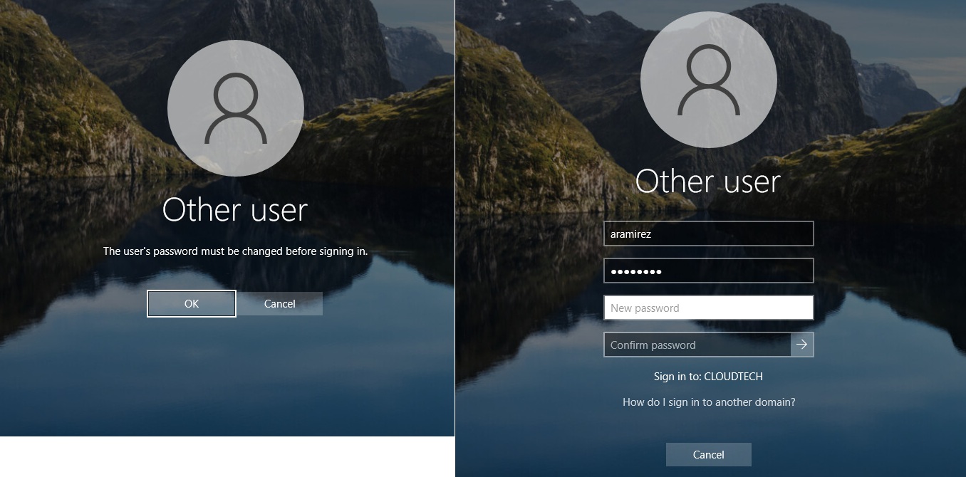 Password change prompt