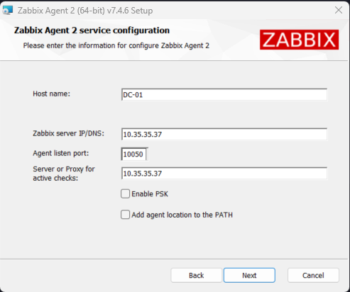 Zabbix Agent setup