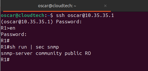 SNMP Configuration on router