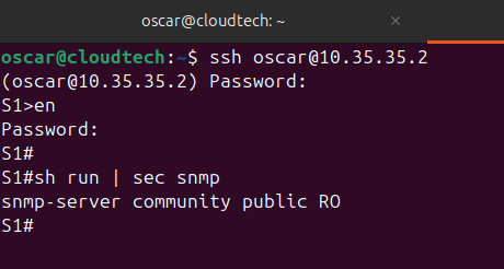 SNMP Configuration on switch